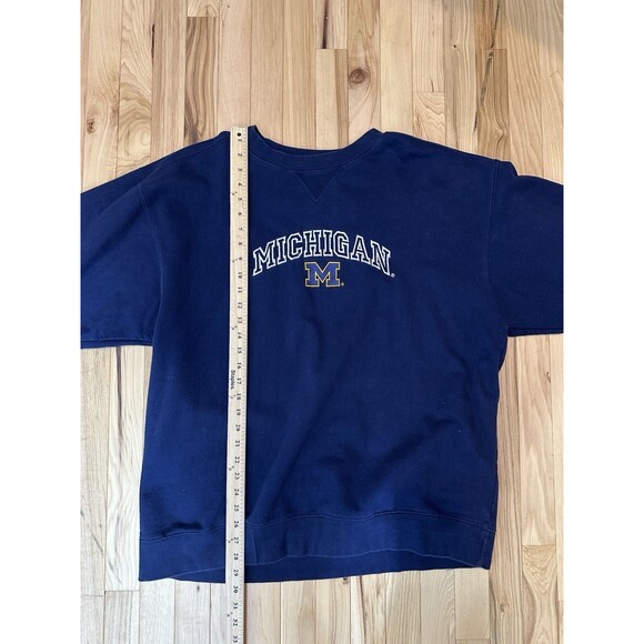 Vintage 90s Starter University Of Michigan Wolverines Sweatshirt Size XL Blue - Picture 7 of 10